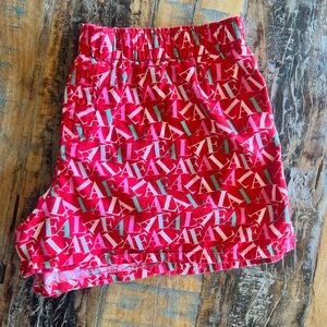 Colsie Vibrant Red and White Holiday Christmas Lounge Shorts